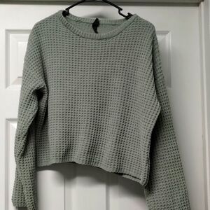 Alya women sweater cardigan top pullover size L light green